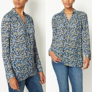 J. Jill Gorgeous Field Of Flowers Button Down Shirt